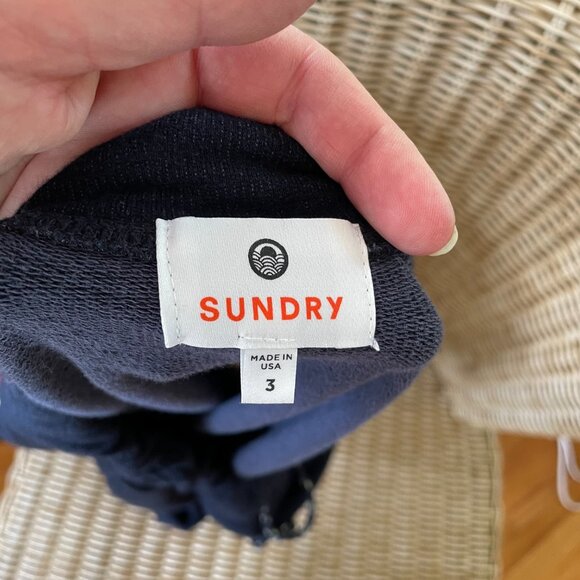 Sundry Saturday Skirt - Navy w/side stripes - Picture 5 of 8